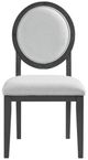 Elements International Versailles Contemporary Black/White Round Back Dining Side Chair-1