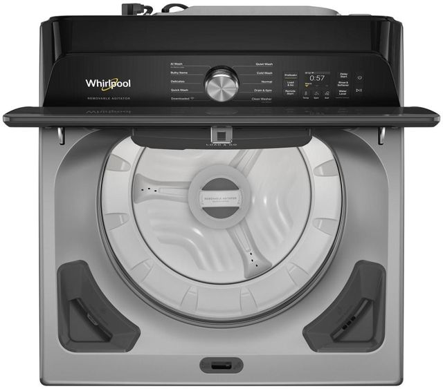 Whirlpool® 6.0 - 6.1 Cu. Ft. Radiant Silver Smart Top Load Washer with The Removable Agitator-1