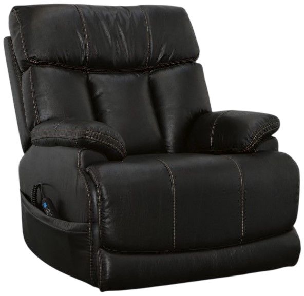 Flexsteel® Clive Black Power Recliner with Power Headrest and Lumbar