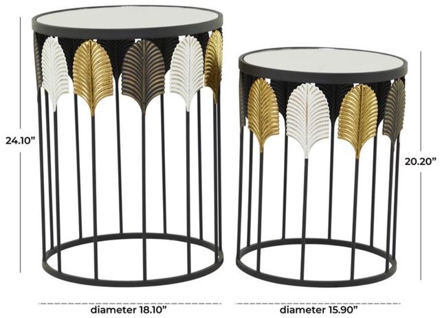 Deco Marche 2-Piece Black End Table Set-3