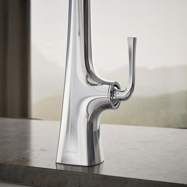 KOHLER® Graze® Polished Chrome Semi-Professional Kitchen Sink Faucet with 3-Function Sprayhead-4