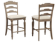 Winners Only® Augusta 2-Piece Vanilla Ladder Back Bar Stool Set-0