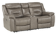 Mazin Furniture Kennett Brownish Gray Power Double Reclining Loveseat with Console-0