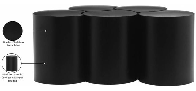 Meridian Furniture Dimple 5-Piece Matte Black 18" Modular Nesting Coffee Table Set-2