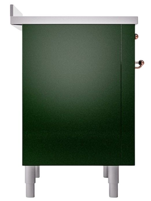 Ilve® Nostalgie II Noblesse 36'' Emerald Green Pro Style Induction Range with Copper Trim-2