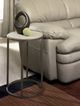 Hammary® Modern Basics Brown Marble Top Round End Table with Antique Silver Base-1