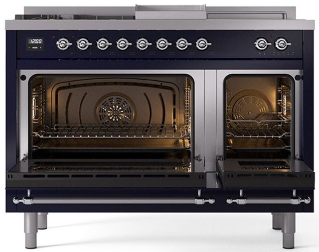 Ilve® Nostalgie II Series 48" Midnight Blue Pro Style Dual Fuel Range-1