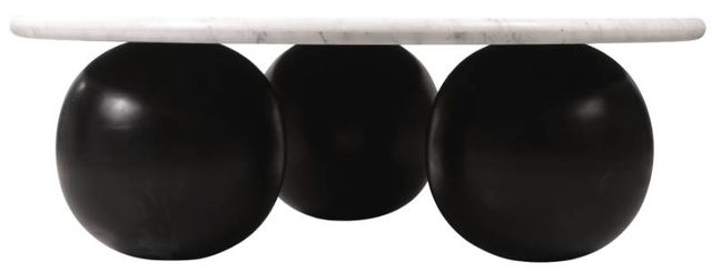 Meridian Furniture Treviso White Coffee Table with Black Base-3