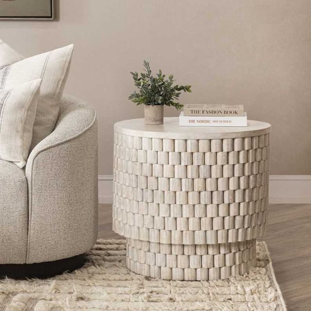 Classic Home Norwood Cream Round End Table-1