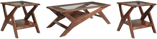 Signature Design by Ashley® Charzine 3-Piece Warm Brown Living Room Table Set-0