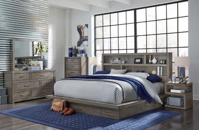 aspenhome® Modern Loft Graystone California King Bookcase Bed-3