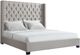 Elements International Morrow Gray King Upholstered Panel Bed-0