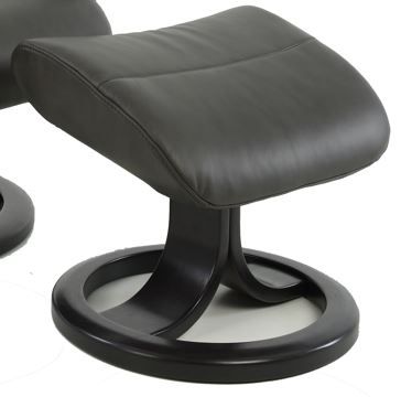 Fjords® Classic Comfort Anne "R-Base" Storm Chocolate Small Swivel Recliner with Footstool-1