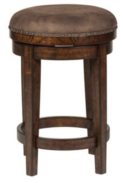 Liberty Furniture Aspen Skies Gray/Russet Brown Swivel Stool-2