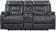 Elements International Trinidad Pebble Grey Power Reclining Loveseat-1