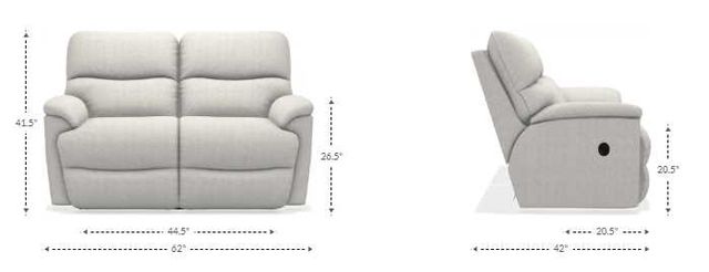 La-Z-Boy® Trouper Gray Leather Manual Reclining Loveseat-2
