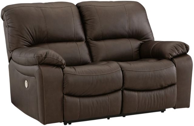Signature Design by Ashley® Leesworth Dark Brown Power Reclining Loveseat-0
