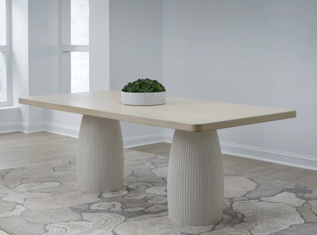 Modus Furniture Zinnia White Sand Dining Table with Ivory Base-1