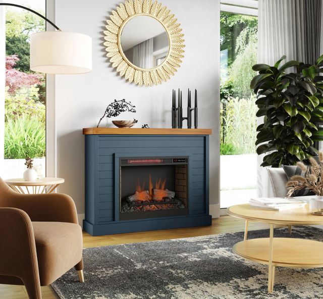 Legends Home Washington Blue Denim/Whiskey Fireplace Mantel-1