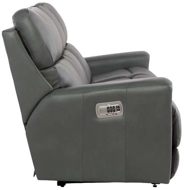 La-Z-Boy® Apollo Blue Grey Leather Power Reclining Sofa with Headrest and Lumbar-4