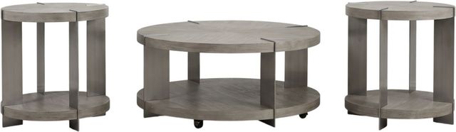 Liberty Furniture Harlow 3-Piece Sandstone/Satin Nickel Occasional Table Set-0