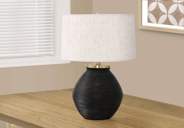 Monarch Specialties Inc. 25"H Black Concrete Table Lamp-4
