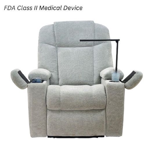 UltraComfort™ Venice Slate Medium Power Lift Recliner Standard with Nirvana Heat and Air Massage-0