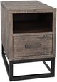 Jofran Inc. East Hampton Distressed Gray Power Chairside Table with Black Base-0