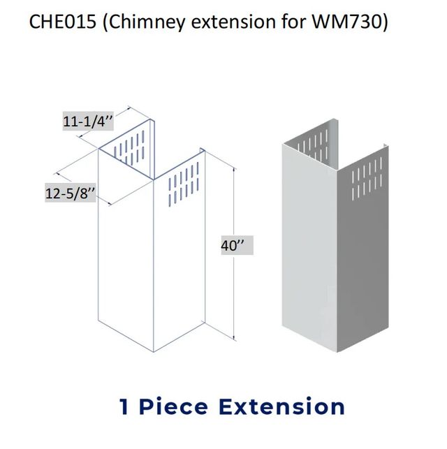 Hauslane Stainless Steel Range Hood Chimney Extension-0