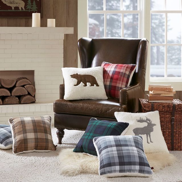 Olliix by Woolrich White Bear Square Berber Pillow-1