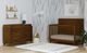 Elements International Malia Walnut Crib with High Headboard and Guardrail-1