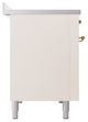 Ilve® Nostalgie II Noblesse 48'' Antique White Pro Style Induction Range with Brass Trim-2