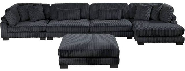 Homelegance® Traverse 5-Piece Black Modular Sectional with Reversible Chaise and Ottoman-3