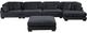 Homelegance® Traverse 5-Piece Black Modular Sectional with Reversible Chaise and Ottoman-3