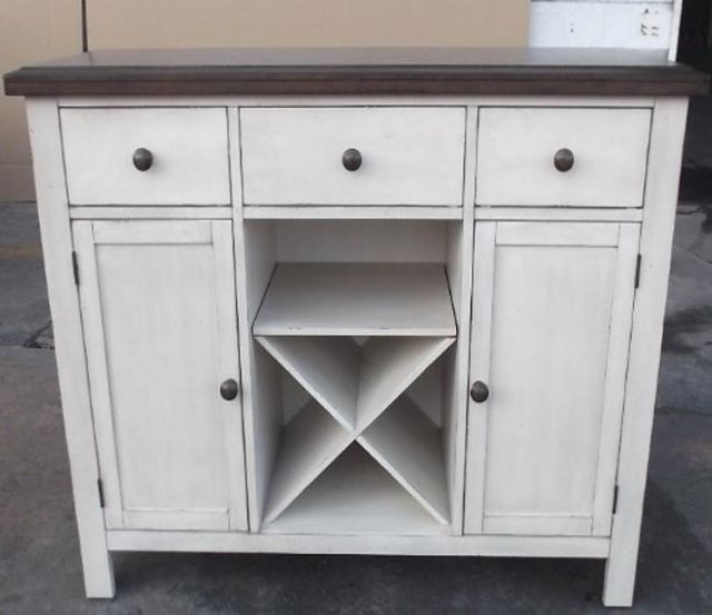 Allwood Furniture Group #128 Dark Brown and White Two Tone Server-0