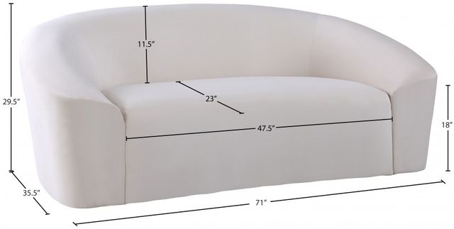 Meridian Furniture Riley Cream Upholstered Loveseat-2