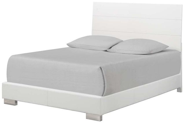 Coaster® Felicity 4 Piece Glossy White King Bedroom Set-1