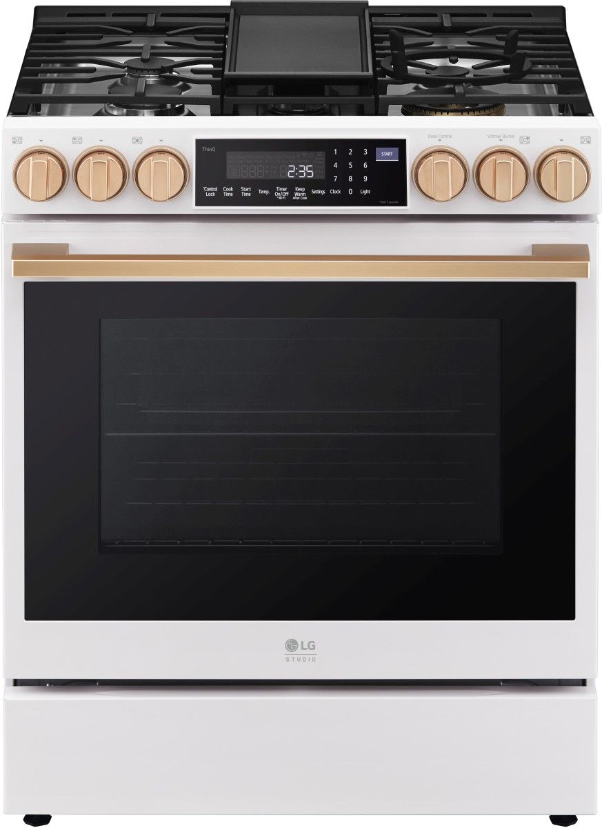 Cuisinière au gaz encastrée de 30 po LG Studio® de 6.3 pi³ - Blanc essence