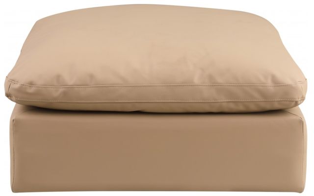 Meridian Furniture Comfy Tan Vegan Leather Ottoman-1