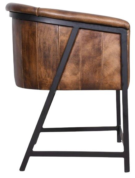 Home Trends & Design Essex Polo Antique Whiskey/Black Arm Dining Chair-2