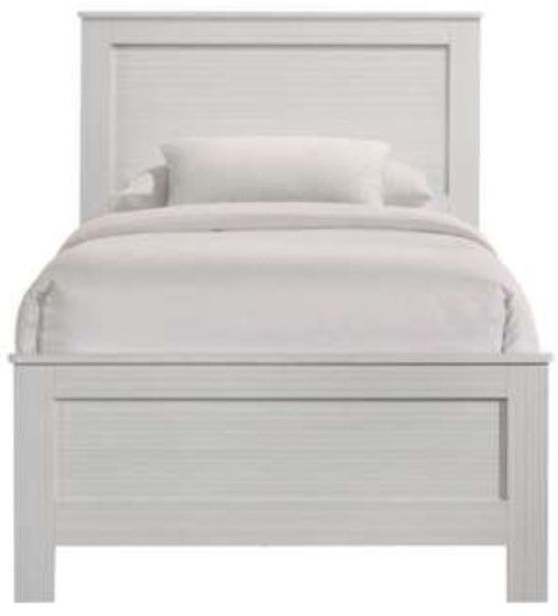 Elements International Sami White Upholstered Twin Panel Bed-3