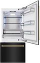 ZLINE Autograph Edition 36" 19.8 Cu. Ft. Black Stainless Steel Built-In Bottom Freezer Refrigerator with Water Dispenser, Ice Maker and Polished Gold Accents-1