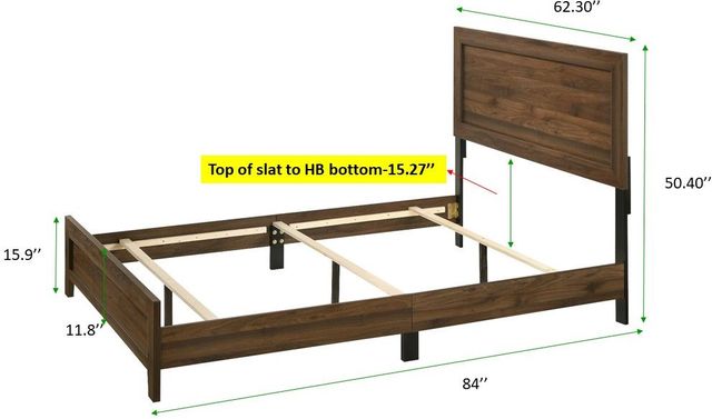 Crown Mark Millie Brown Cherry Queen Panel Bed-2