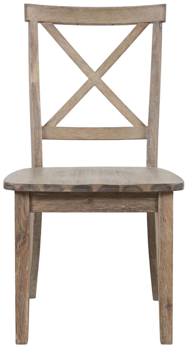 Jofran Inc. Eastern Tides Brushed Bisque X Back Dining Chair-2