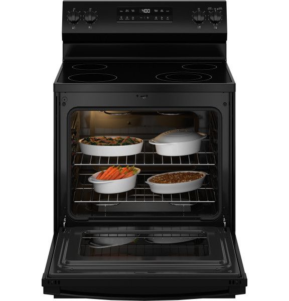 GE® 400 Series 30" Black Freestanding Electric Range-3