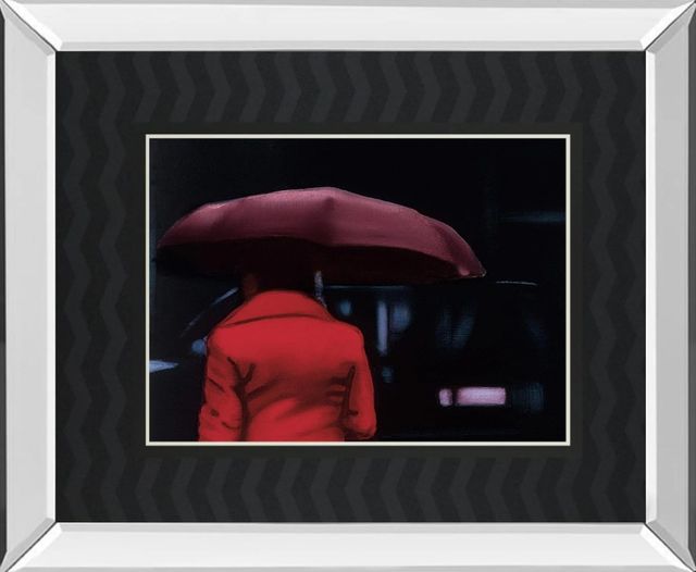 Classy Art Lady in Red by Visa, X Mirrored Frame Wall Art-0