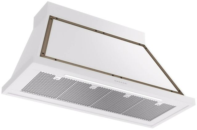 Ilve® Nostalgie II Noblesse 48" White Wall Mounted Range Hood with Burnished Trim-1