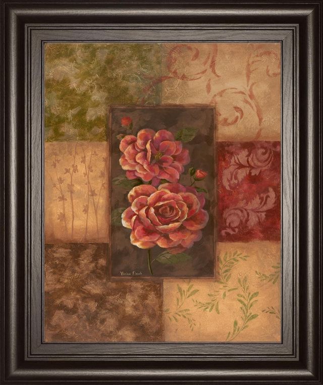 Classy Living Vivian Flasch Camellias on Chocolate 22"W Wall Art-0