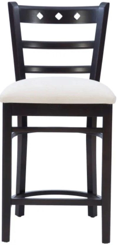 Linon Dotty 2-Piece Dark Brown/Gray Upholstered Bar Stool-3