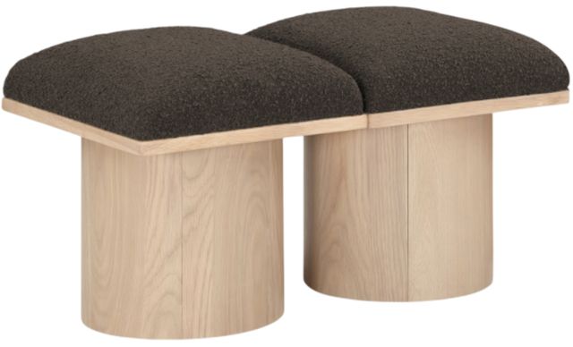 Meridian Furniture Pavilion 2-Piece Brown/Natural 31" Modular Bench Set-0